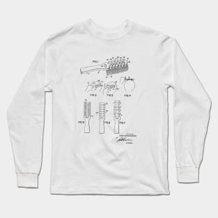 hair brush vintage patent drawing Long Sleeve T-Shirt